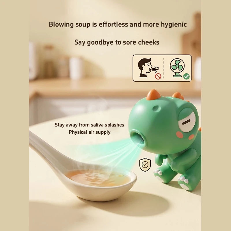 Cute Elephant Shape Cup Hanging Blowing Mini Fan Baby Food Cooling Gadget Portable Kids Toy Safe Soft Wind Cool Down