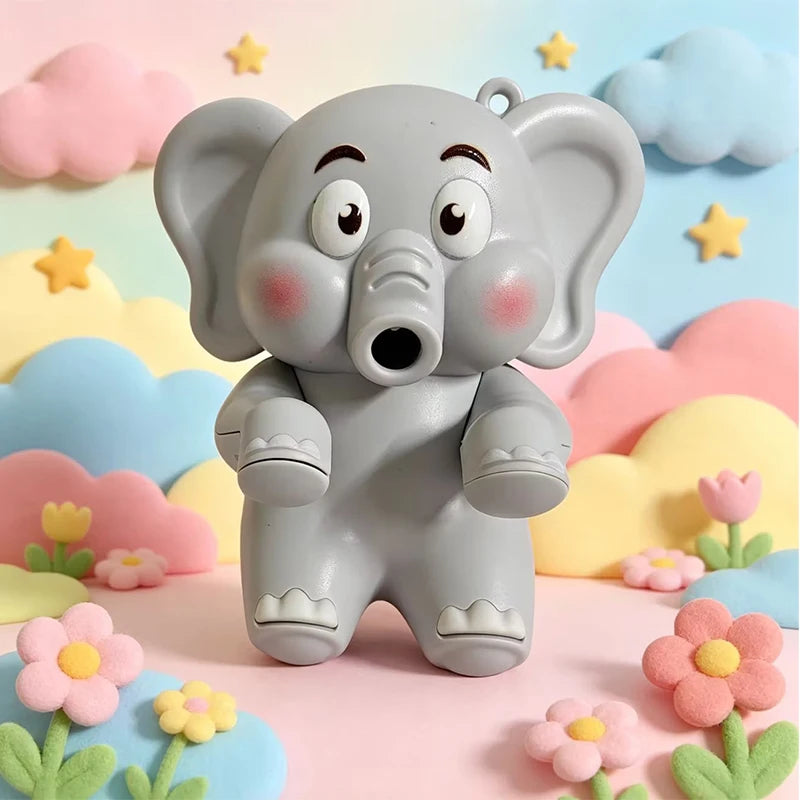 Cute Elephant Shape Cup Hanging Blowing Mini Fan Baby Food Cooling Gadget Portable Kids Toy Safe Soft Wind Cool Down