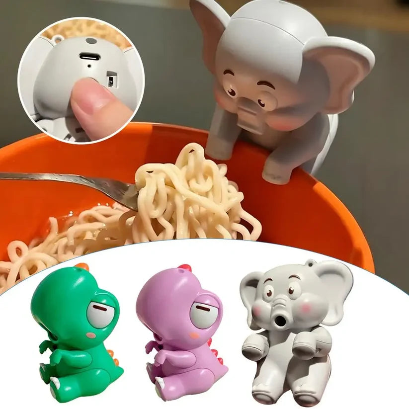 Mini Ventilador Enfriador de Comida con Forma de Elefante - Clip para Bol y Taza